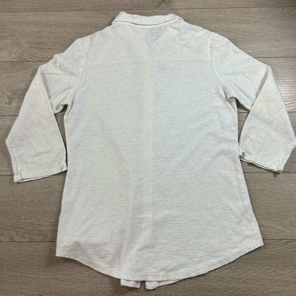 Cut Loose White Linen Cotton Button Front Shirt - Picture 2 of 8